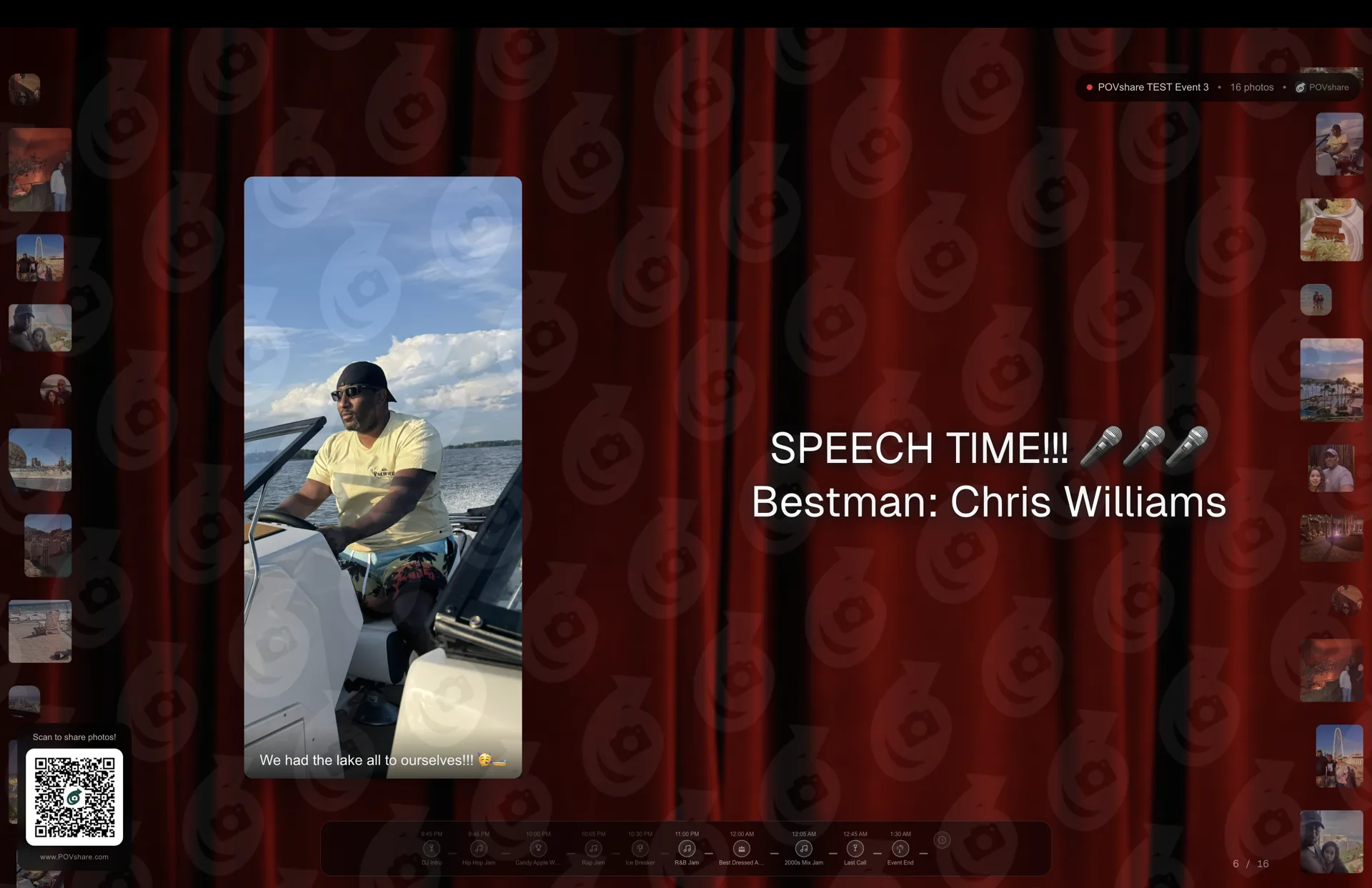 Live wall with announcement split-view